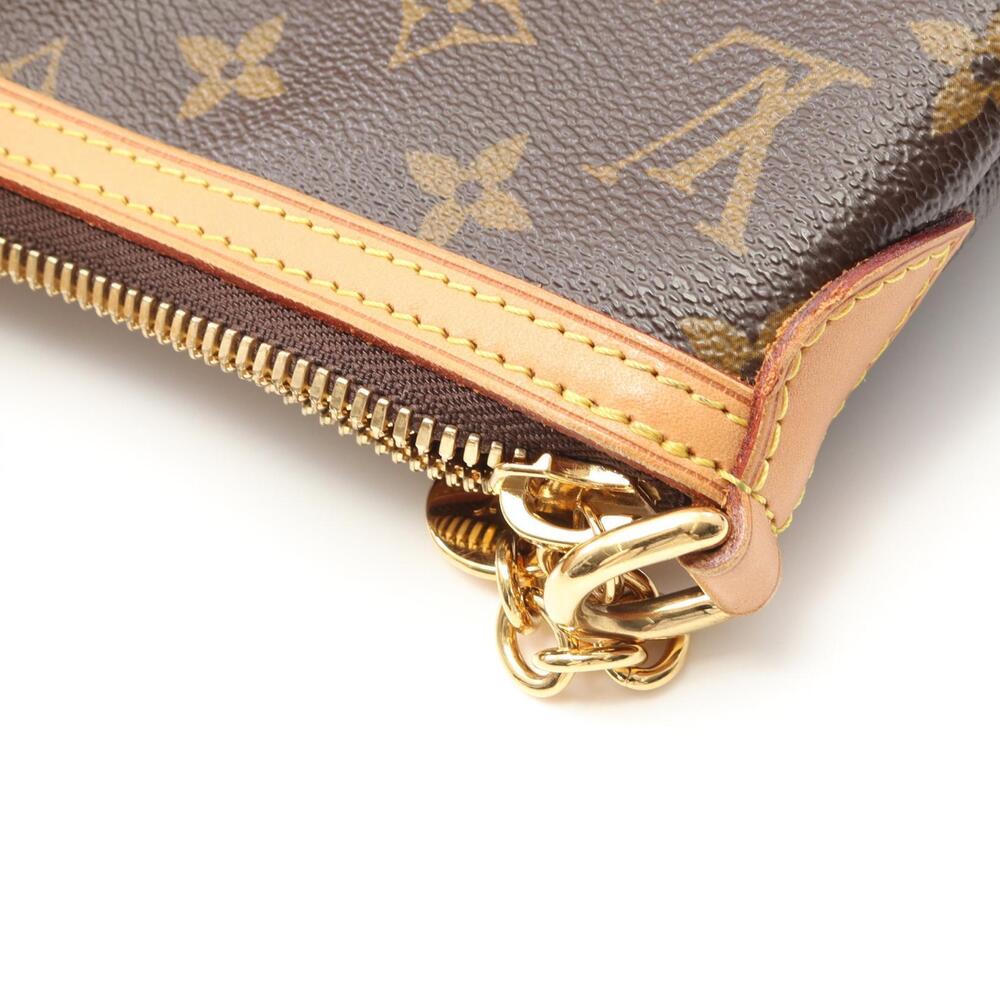 Louis Vuitton Monogram Palermo Canvas Bag Brown Leather Shoulder - Picture 9 of 10